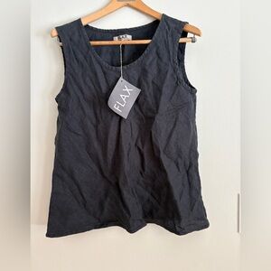 Flax 100% Linen Black Tank Top